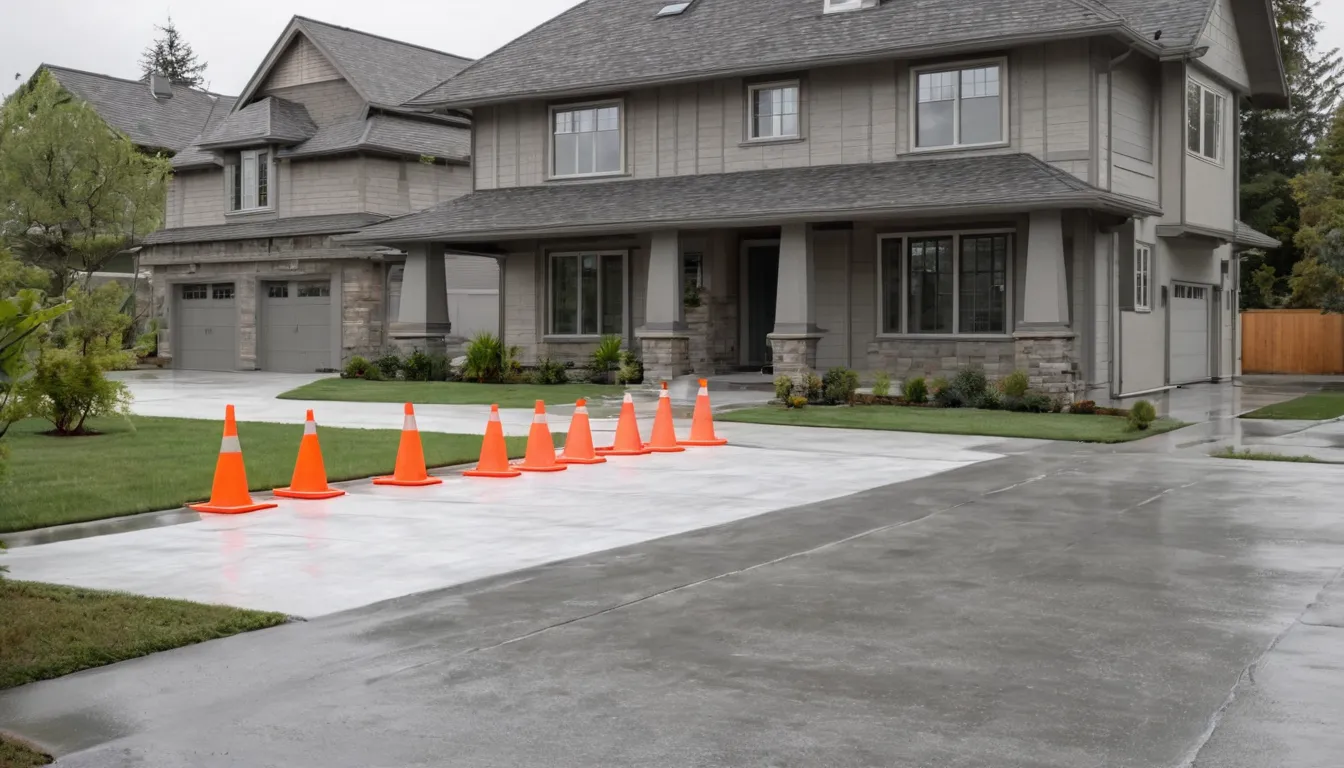 Concrete flatwork project in a residential Stamford neighborhood